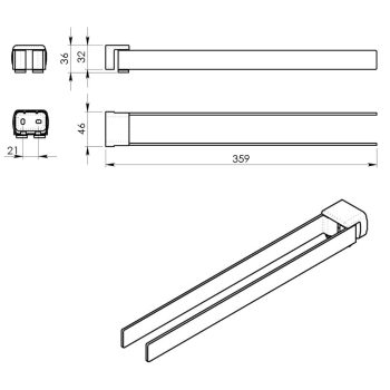 Gedy Pirenei wieszak na ręczniki podwójny obrotowy 350 mm biały mat PI2302