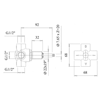 Sapho ANTEA przełącznik podtynkowy brąz DEVIN26