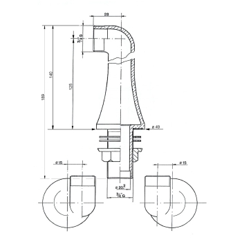 Sapho ANTEA podłączenie do instalacji baterii na brzeg wanny (para) brąz 9856