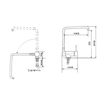Sapho RHAPSODY bateria kuchenna składana pod okno chrom 5507S