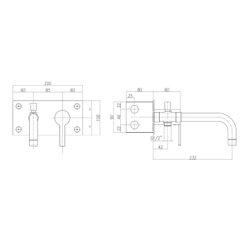 Sapho ESPADA bateria wannowa podtynkowa chrom ES09