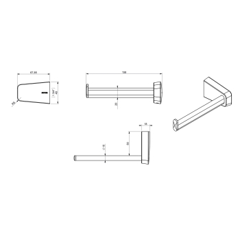 Sonia ZEN wieszak na papier toaletowy czarny 166480