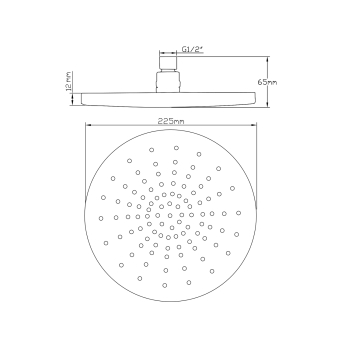 Sapho Deszczownia średnica 230mm chrom 1203-02