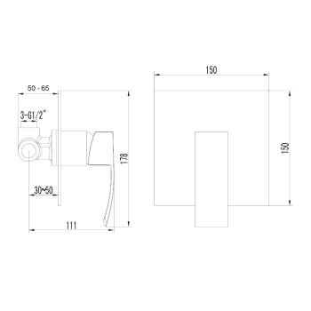 Sapho GINKO bateria prysznicowa podtynkowa  1 wyjście chrom 1101-41
