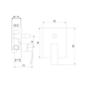 Sapho GINKO podtynkowa bateria prysznicowa 2 wyjścia chrom 1101-42