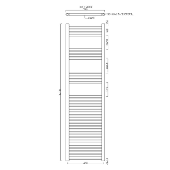 Aqualine ALYA grzejnik prosty 500x1760mm 475W chrom 1120-08