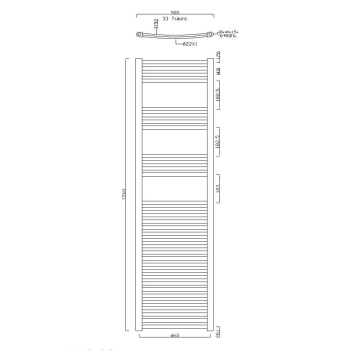 Aqualine ALYA grzejnik obły 500x1760mm 475W chrom 1110-08