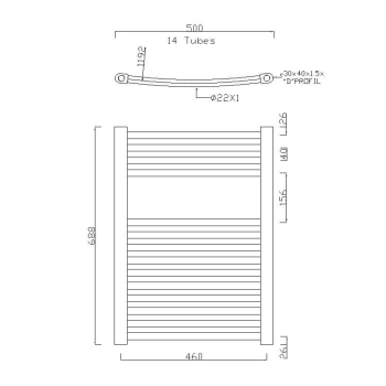 Aqualine ALYA grzejnik obły 500x688mm 196W chrom 1110-02