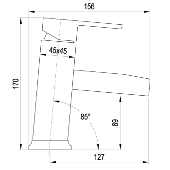 Aqualine CANTINO bateria umywalkowa kaskadowa chrom 1126-06