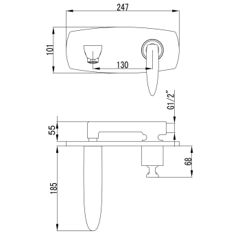Sapho VENETA podtynkowa bateria umywalkowa chrom VN08