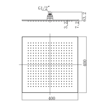 Sapho Deszczownia 400x400mm chrom AQ716