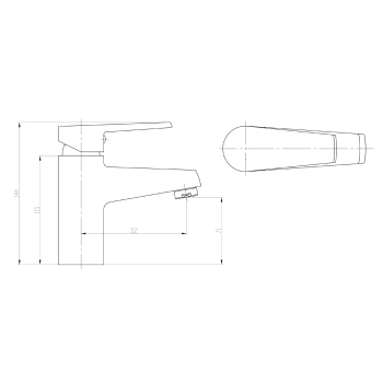 Aqualine ARETA 40 bateria umywalkowa chrom GH422