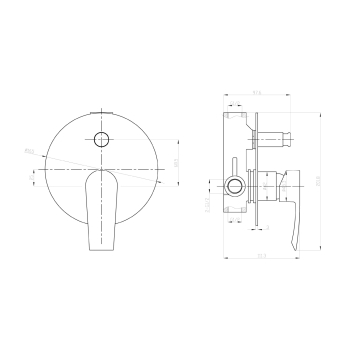 Sapho TREVIA bateria prysznicowa podtynkowa 2 wyjścia chrom TN042