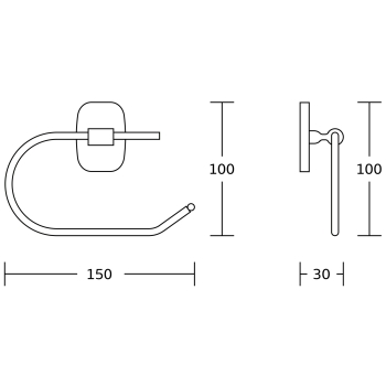 Aqualine RUMBA wieszak na papier toaletowy bez klapki RB117