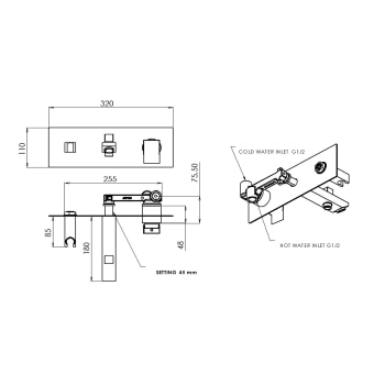 Sapho LATUS bateria wannowa podtynkowa kompletna chrom 1102-09