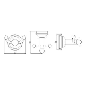 Sapho ASTOR wieszak podwójny chrom 1325-01