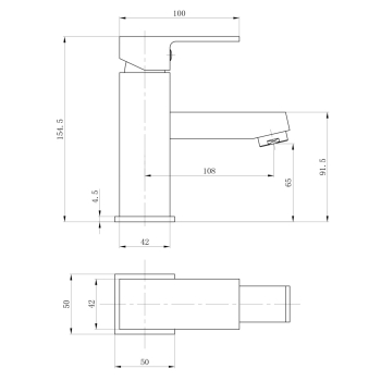 Sapho SMALL bateria umywalkowa 155mm chrom SM07