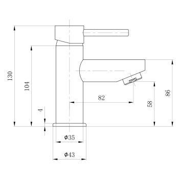 Sapho SMALL bateria umywalkowa 130mm chrom SM09