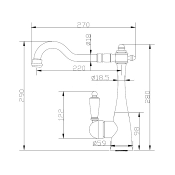 Sapho KAYRA bateria kuchenna chrom K1052