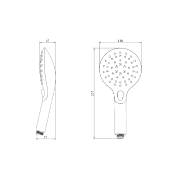 Sapho Słuchawka prysznicowa z przełącznikiem 6 funkcji 257mm ABS/chrom biały 1204-20