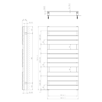 Sapho SANTINA grzejnik 1120x550mm Mocca metaliczny IR217