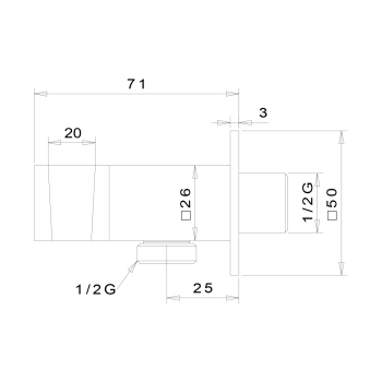 Sapho Przyłącze kątowe z ruchomym uchwytem prysznica chrom SG301