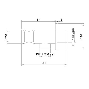 Sapho Przyłącze kątowe z uchwytem prysznica chrom SG203