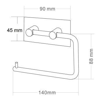 Sapho Wieszak na papier toaletowy samoprzylepny stal nierdzewna szczotkowana 33207