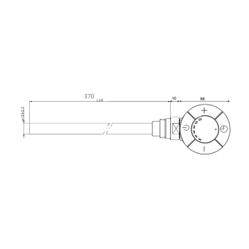 Aqualine Grzałka elektryczna z termostatem kabel prosty 300 W chrom LT67443