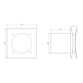 Sapho EIRA łazienkowy wentylator osiowy 15W 100mm biały EI101