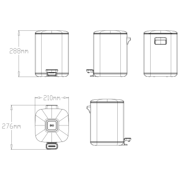 Sapho REGENT Kosz na śmieci 6l stal nierdzewna szczotkowana DR501