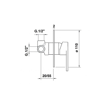 Sapho DANDY bateria prysznicowa podtynkowa 1 wyjście chrom 5805X