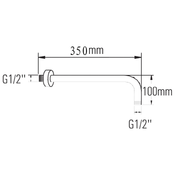 Sapho Ramię deszczowni 350mm różowe złoto BR357