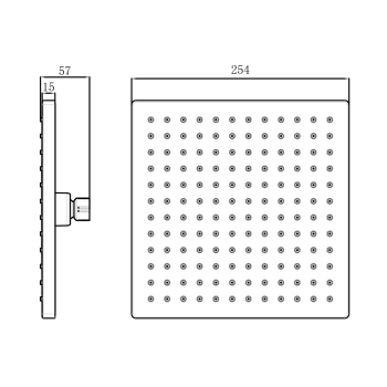 Sapho Deszczownia 254x254mm ABS/chrom SK950