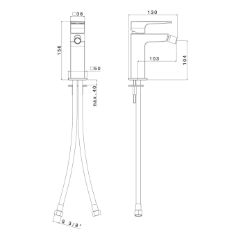 Sapho DIMY bateria bidetowa chrom DM003