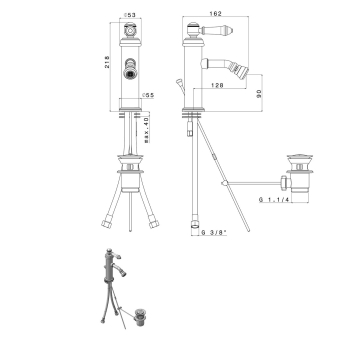 Sapho VIENNA bateria bidetowa chrom VO003