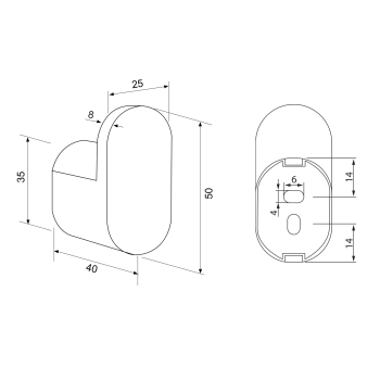 Sapho FLORI wieszak czarny RF001/15