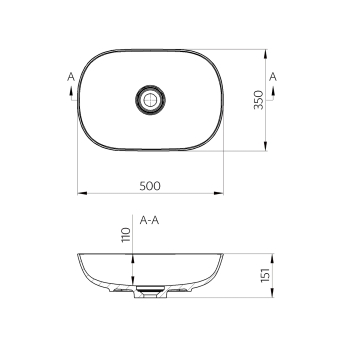 Sapho ERIDAN umywalka kompozytowa 50x35cm biała ER500