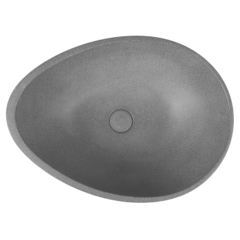 Sapho PUNC umywalka betonowa z korkiem 53x39 cm czarny granit BH7001