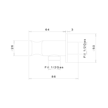 Sapho Przyłącze kątowe z uchwytem prysznica czarny mat SG203NE