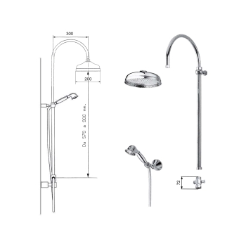 Sapho ANTEA zestaw prysznicowy z podłączeniem do baterii  brąz SET026