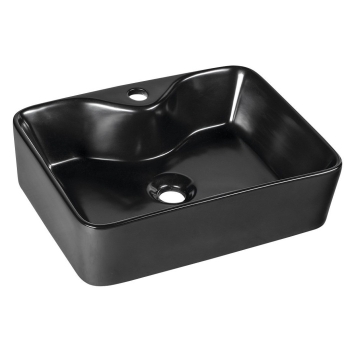 Sapho BALENA umywalka ceramiczna nablatowa 48x135x37 cm czarny mat BH7013B