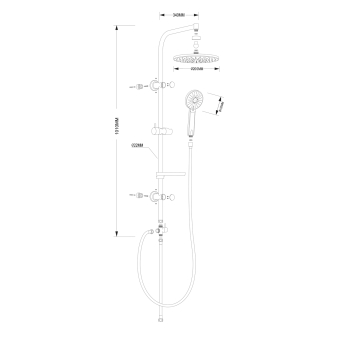 Aqualine ZARA zestaw prysznicowy z podłączeniem do baterii chrom SL420
