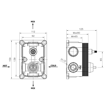 Bruckner Universal element podtynkowy do baterii 2 wyjścia 312.042.1