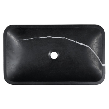 Sapho BLOK umywalka kamienna 60x11x35 cm czarny Marquin mat 2401-39