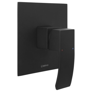 Sapho GINKO bateria prysznicowa podtynkowa  1 wyjście czarny mat 1101-41B