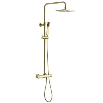 Sapho DAKAR teleskopowy zestaw prysznicowy z baterią termostatyczną złoto SZ139