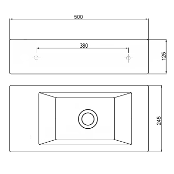 Sapho ALMA umywalka ceramiczna 50x245 cm HF090