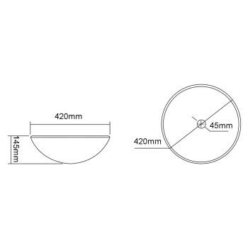Sapho TELICA umywalka szklana średnica 42 cm biała TY181W