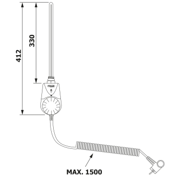Aqualine Grzałka elektryczna z termostatem 500W biała TS-500B